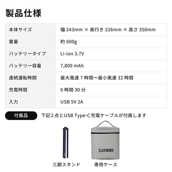 サーキュレーター DCモーター 静音 扇風機 クレイモア 風量4段階