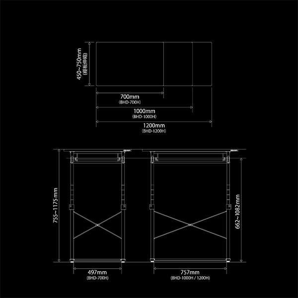 【美品】Bauhutte スタンディングデスクBHD-700【組立不要】 Bauhutte（バウヒュッテ） スタンディングデスク BHD-700 身長に合わせ