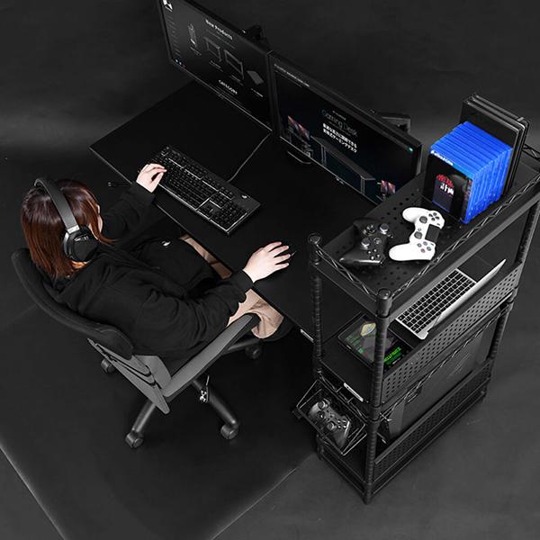 Bauhutte デスク ブラック デスクサイドラック ゲーミング家具 Bauhutte デスク ブラック デスクサイドラック ゲーミング家具