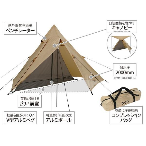 DOD テント ライダーズワンポールテント T1-442-TN dod アウトドア キャンプ ツーリング ソロキャンプ｜aprice｜08