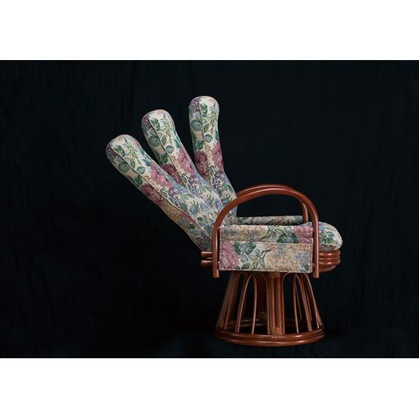 ファミリー・ライフ 天然籐リクライニングハイバック回転座椅子ミドル