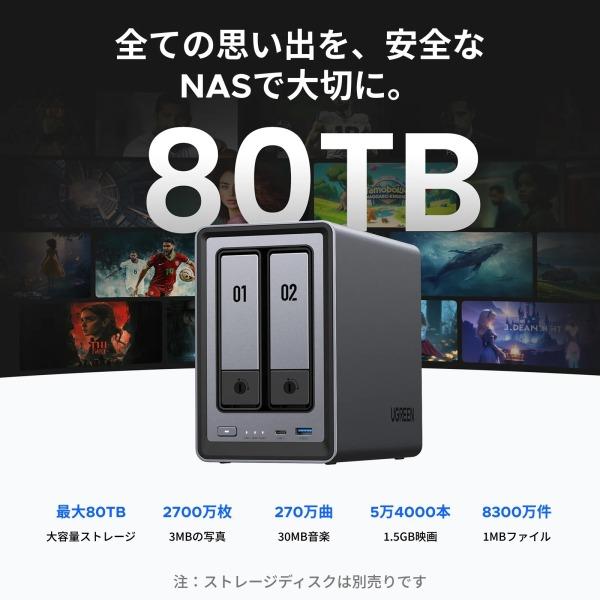 UGREEN UGREEN DXP2800 NASync NAS 2ベイ : XPRICE Yahoo!店 - 通販