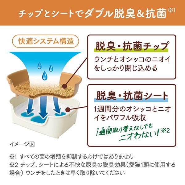 子猫 トイレ システムトイレ 本体 ニャンとも清潔トイレ すいすいコンパクト アイボリー&ペールオレンジ 子ねこ 小型 コンパクト ニオわない 脱臭 エステー | エステー | 03