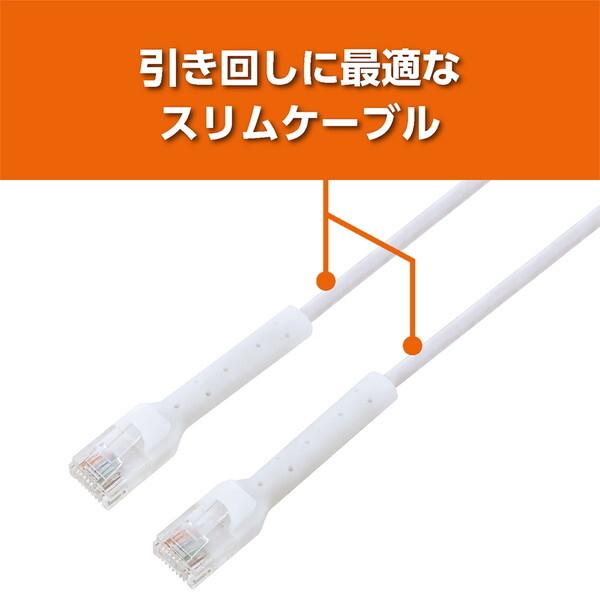 ナカバヤシ Nakabayashi C6A-K050W ホワイト CAT.6A固定できるLAN 