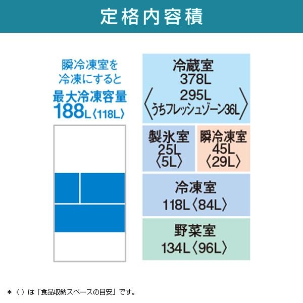 三菱（MITSUBISHI） 冷蔵庫 500L以上 700L 6ドア フレンチドア
