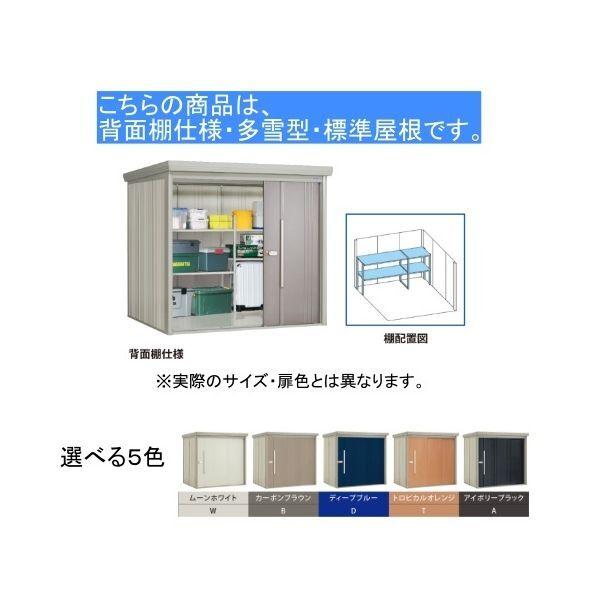 田窪工業所 ND-S2215A 色:アイボリーブラック(A) ストックマン 中・大型物置 多雪型/標準型 背面棚 メーカー直送の画像