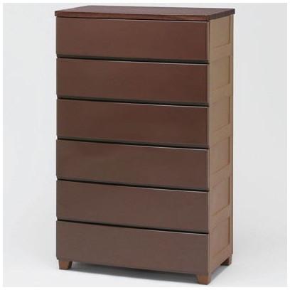 IRIS OHYAMA（アイリスオーヤマ） ウッドトップチェスト 6段 ブラウン