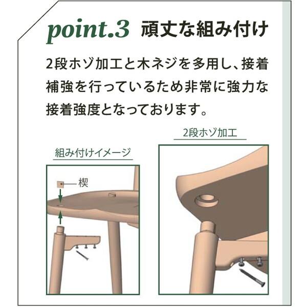 筑波産商 クラフト ダイニングチェア 2脚 DBR メーカー直送_3