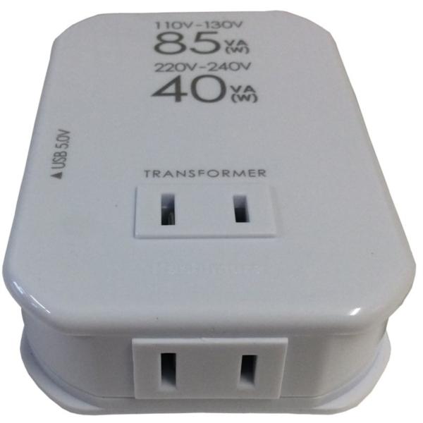 0331-111 変圧器 楽天市場】【カシムラ】カシムラ 海外用薄型2口変圧器USB 110-130V