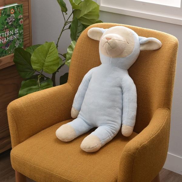 西川 メルくん ぬいぐるみ ブルー 抱き枕 ひつじのメルくん