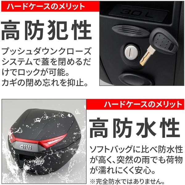 デイトナ D32564 GIVI リアボックス 30L 未塗装ブラック C30N レッド｜aprice｜05