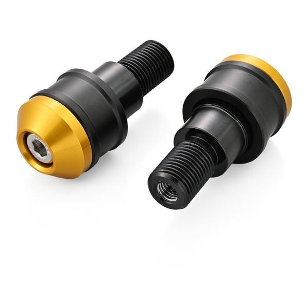 D49250 デイトナ (Daytona) アルミビレット バイク用 バーエンド ヤマハ (M16) 用 ミドルウエイトバーエンド ハイディッシュ ゴールド 49250