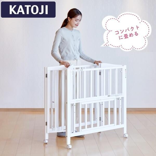 カトージ（KATOJI） ミニベビーベッド 折りたたみ F ホワイト 02600