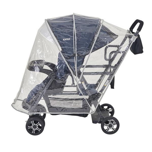 KATOJI 二人でゴー リアシート　レインカバー　日除けカバー付きベビーカー カトージ（KATOJI） 二人乗りベビーカー用レインカバー 42503 保証期間
