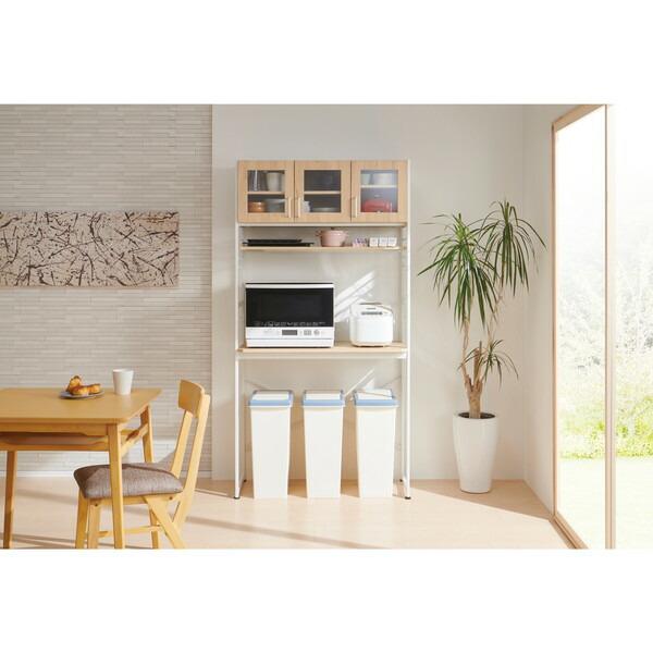 サクラ 国産 川隅家具 天然木 カントリーキッチン, 幅153cmUsed 弘益 キッチンラック ルナ ナチュラル KR-930(NA) メーカー直送