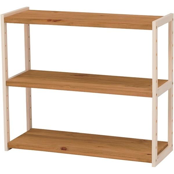 ラック 収納 シンプル 組立式 ナチュラル アイボリー リビング キッチン 一人暮らし 幅75cm 高さ65cm 萩原 MCC-6141NIV メーカー直送