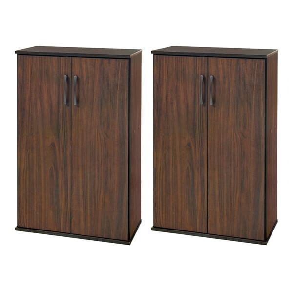 HAGiHARA（萩原） RSR-1702BR-2S シューズラック2点セット(ブラウン