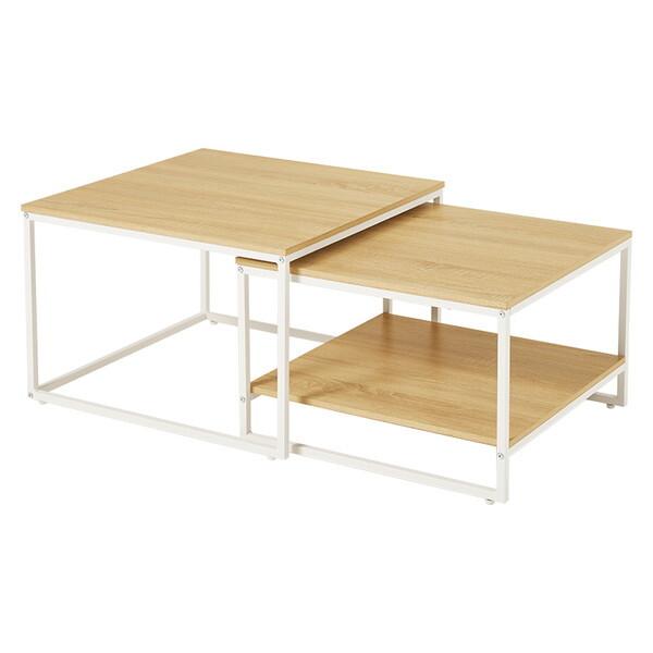 HAGiHARA（萩原） KT-3775NW ナチュラルホワイト ネストテーブル