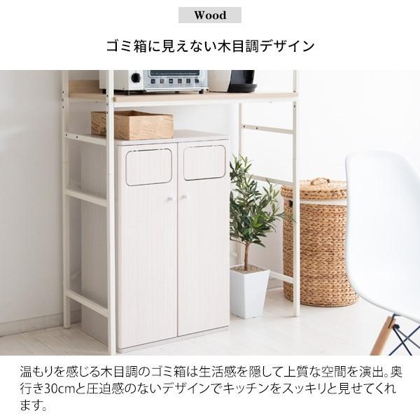 宮武製作所 ダストボックス ホワイト DB-802R ゴミ箱　おしゃれ デザイン 宮武製作所 ゴミ箱 ごみ箱 45リットル 分別 おしゃれ 二連 大容量