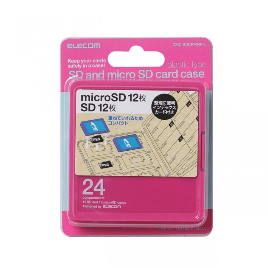ELECOM CMC-SDCPP24PN ピンク メモリカードケース/インデックス台紙付き/SD12枚+microSD12枚収納|aprice|02