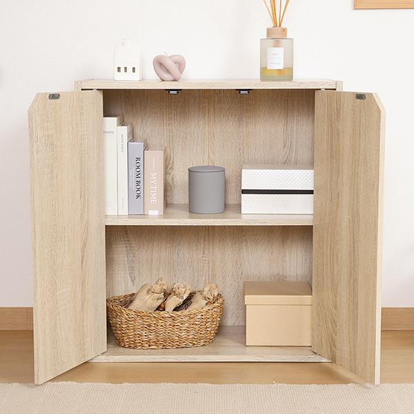 扉付き収納 1年保証 書庫 棚 キャビネット 鍵付き 収納ラック 2段 40x40x60cm