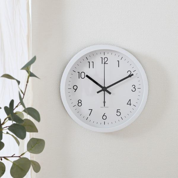 不二貿易（Fuji Boeki） 70476 電波掛時計 シンプル 25cm WH ホワイト