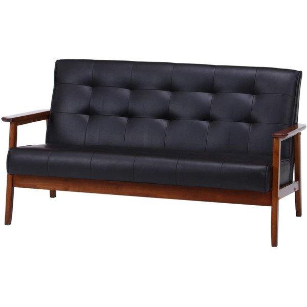 高い素材 ソファ ソファー 2人掛け 2人掛けソファ 二掛けソファ 北欧 おしゃれ レザー 合皮 Puソファー バイキャスト ダークブラウン リビング アンティーク レトロ Babylonrooftop Com Au