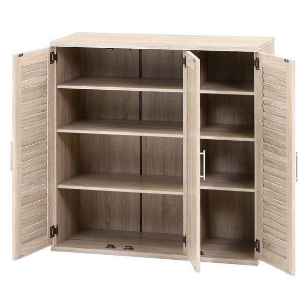 不二貿易 ルーバー&ミラー付きシューズボックス 90幅 WHO ホワイト  