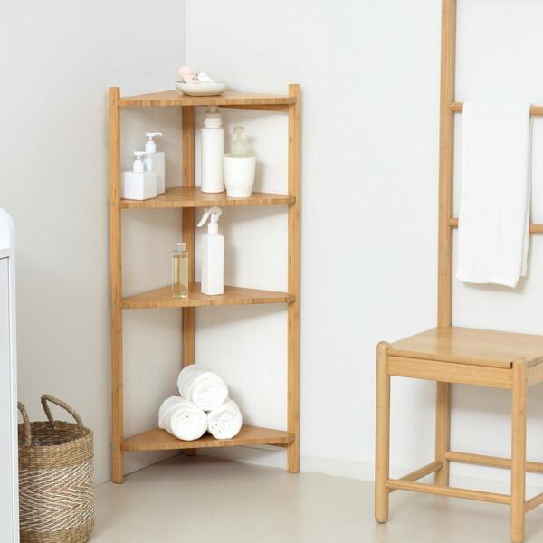 Najico コーナーラック 4段ラック Najico木製収納棚4段コーナーラック