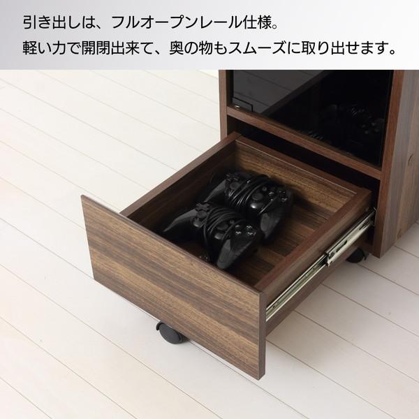 クロシオ 25237 ゲーム機ラック キャスター付き ブラウン メーカー直送