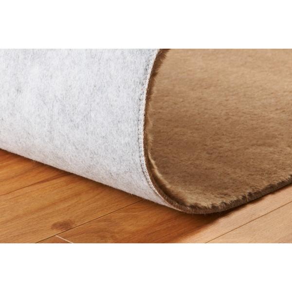 スミノエ 防炎・消臭 ラグ Mラックスファー 100×100cm ベージュ メーカー直送
