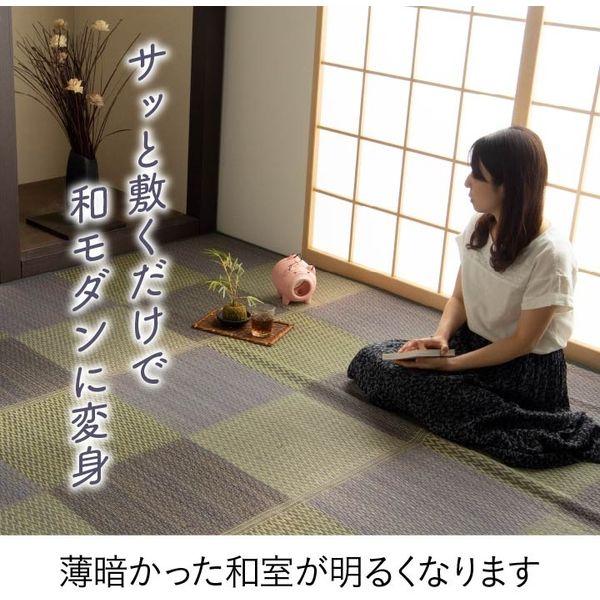 イケヒコ・コーポレーション 1030880041202 い草ラグ カーペット 格子柄 市松柄 ピーアブルー 本間4.5畳 (約286×286cm) メーカー直送_2