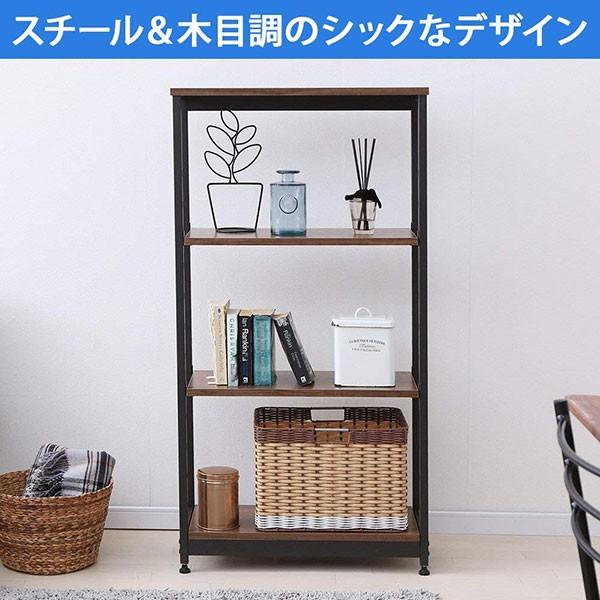 IRIS OHYAMA（アイリスオーヤマ） スチールウッドラック 4段 幅62cm