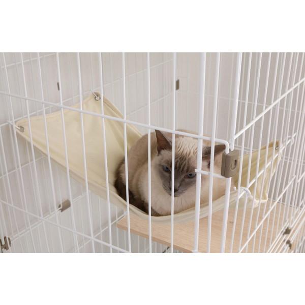 アイリスオーヤマ PWCR-963V ライトナチュラル ウッディキャットケージ (3段) メーカー直送 ペット用品