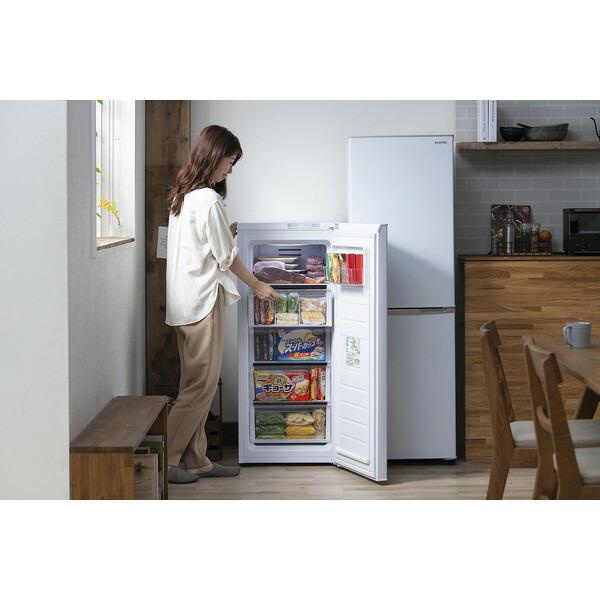 1ドア冷凍庫 IRIS OHYAMA IUSN-12A-W 2023年製 119L 冷凍庫119L｜前