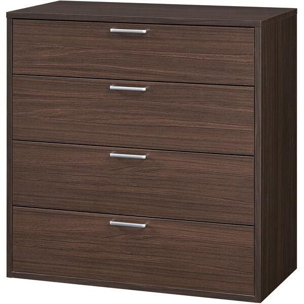 白井産業 FUL-8080HDK DK色 シンプル4段チェスト (幅78.2cm高さ80cm 