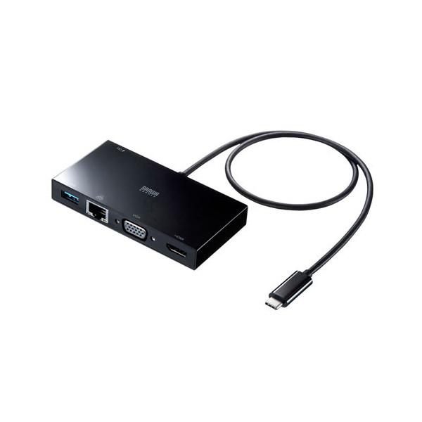 SANWA SUPPLY USB3TCH30BK USB TypeCモバイルドッキングステーション（USB3.2 Gen1・LAN