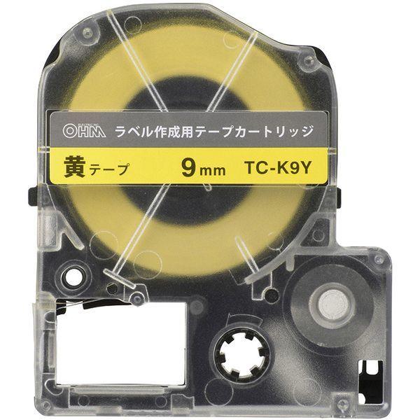 オーム電機 TC-K9Y テプラ互換ラベル 黄テープ 黒文字 幅9mm｜aprice｜02
