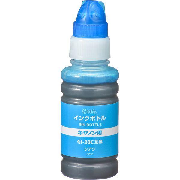 オーム電機 INK-CGI30C キヤノン互換インクボトル GI-30C 染料シアン｜aprice｜02