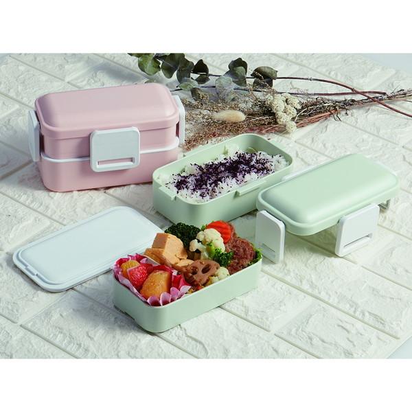 スケーター くすみグレー PFLW4AG 弁当箱 2段 600ml ふわっと盛れる