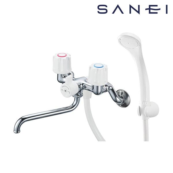 SANEI ツーバルブシャワー混合栓 SK11-W-13 共用形 風呂場 浴室