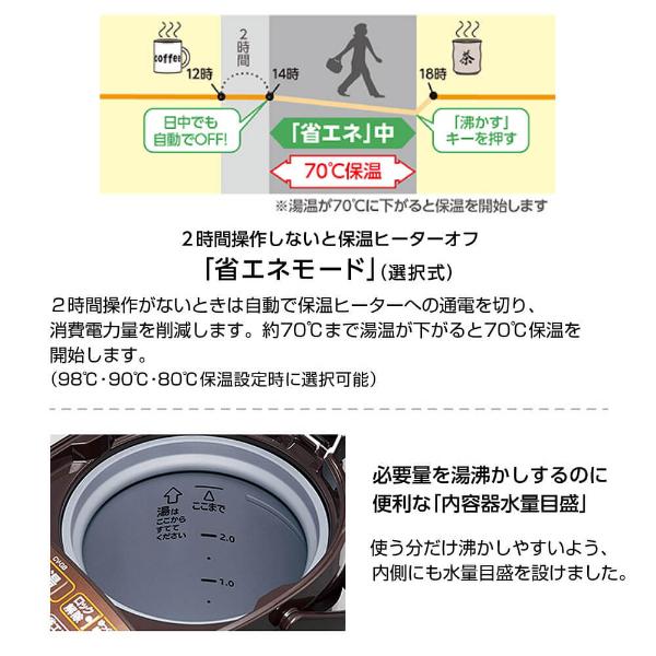 象印 電気ポット ZOJIRUSHI 優湯生 CV-GB22-TA ブラウン 電気ま 象印 電気ポット ZOJIRUSHI 優湯生 CV-GB22-TA ブラウン 電気ま