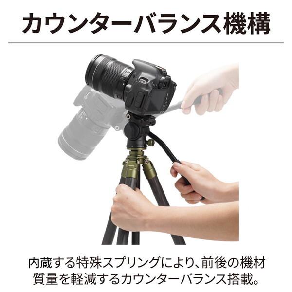 エツミ VCAYER-CH20S1BK ブラック CHシリーズ コンパクトカーボン三脚雲台セット (4段/脚径19mm)_2
