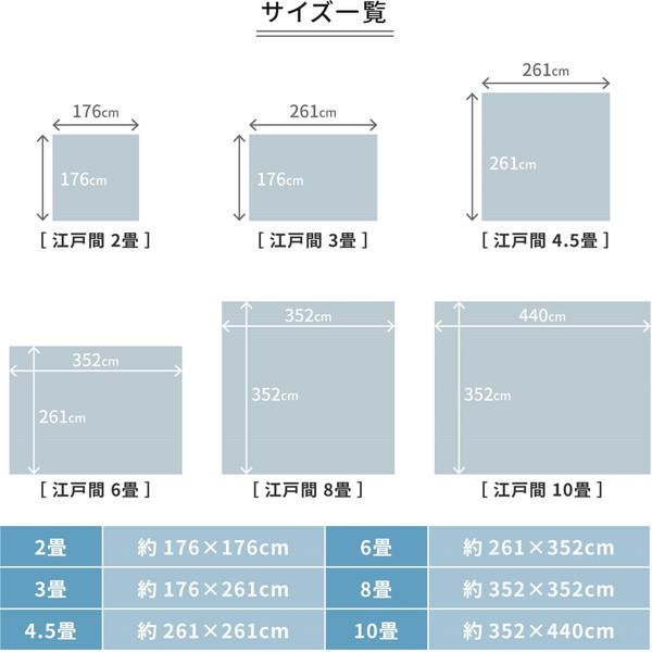 HAGiHARA カーペット 6畳 江戸間 ラグ 日本製 抗菌 平織 6帖 約261 