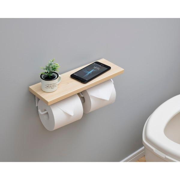 山善（YAMAZEN） RPH-W(WN/MWH) トイレットペーパーホルダー ダブル