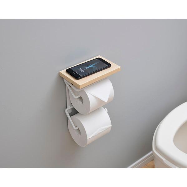 山善（YAMAZEN） RPH-TW(WN/MWH) トイレットペーパーホルダー ツイン