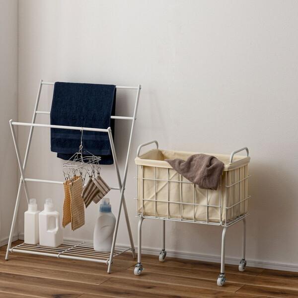 超美品！　バスケットワゴン　ホワイト　60cm 店舗用　4台セット 東谷 MIP-22WIV ホワイトアイボリー バスケットワゴン メーカー直送