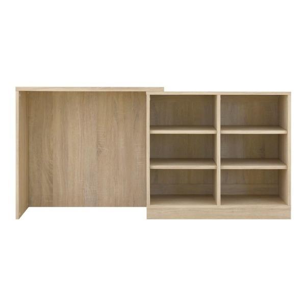 4FUL GR72-150DS IV オークナチュラル 収納棚付伸縮デスク (80〜148cm