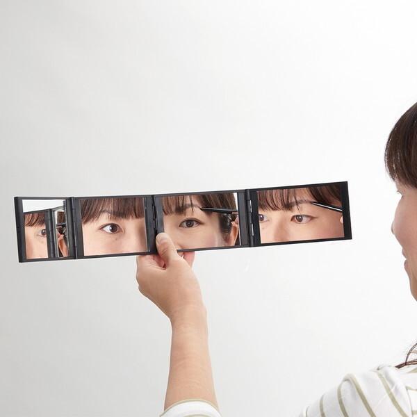 アイメディア 1009718 4面どこでもミラー ブラック 手鏡 ハンドミラー