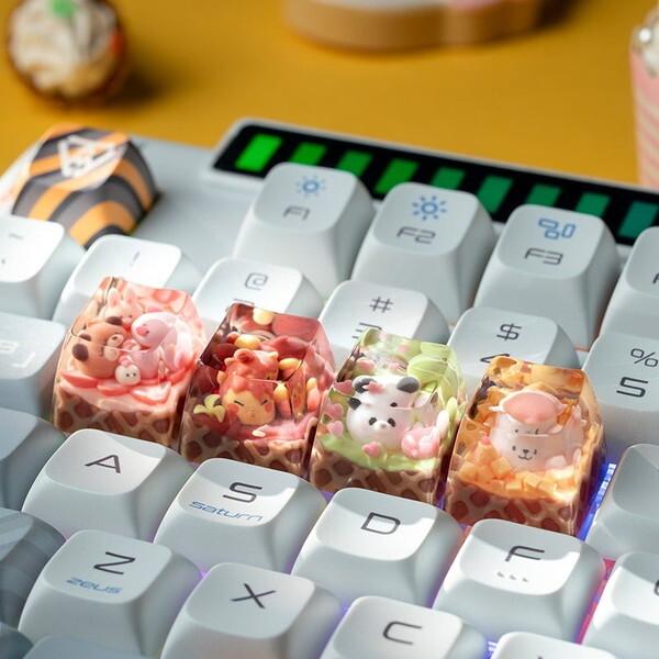 KEYMOJI kj-akc-aic-strawberry ピンク Animal Ice Cream Artisan